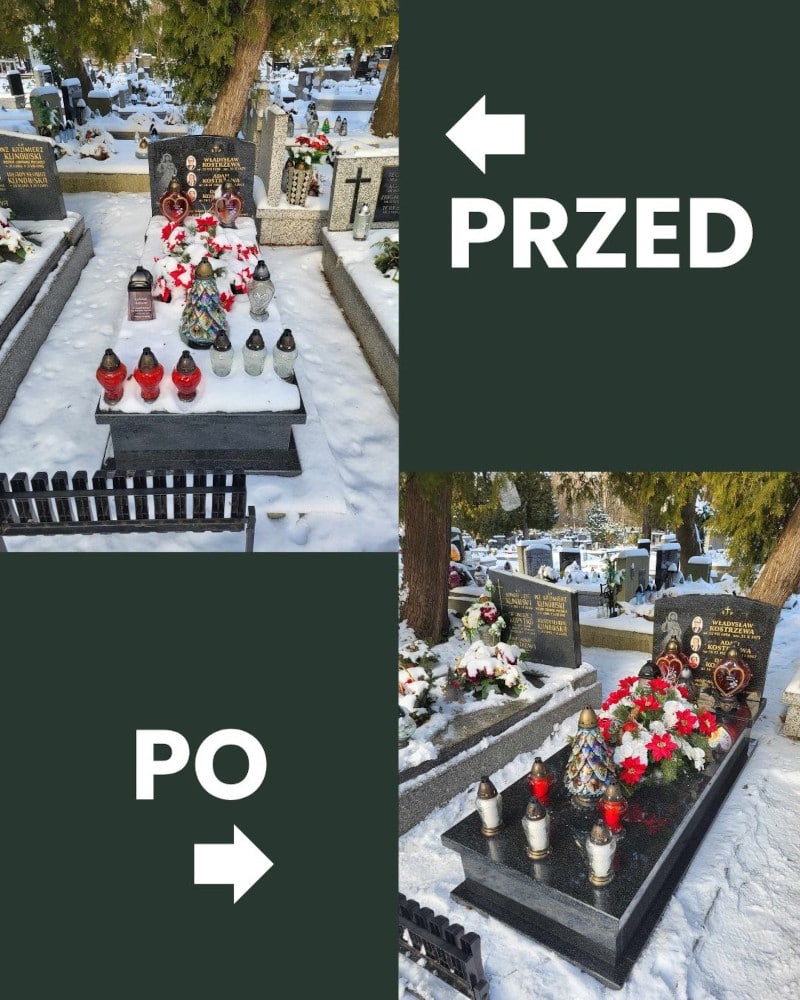 Opieka nad grobami w&nbsp;Krakowie – czysty i&nbsp;zadbany nagrobek.