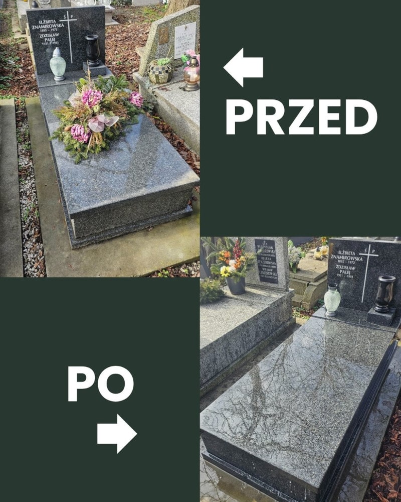 Profesjonalne pastowanie grobów – ochrona przed warunkami atmosferycznymi.